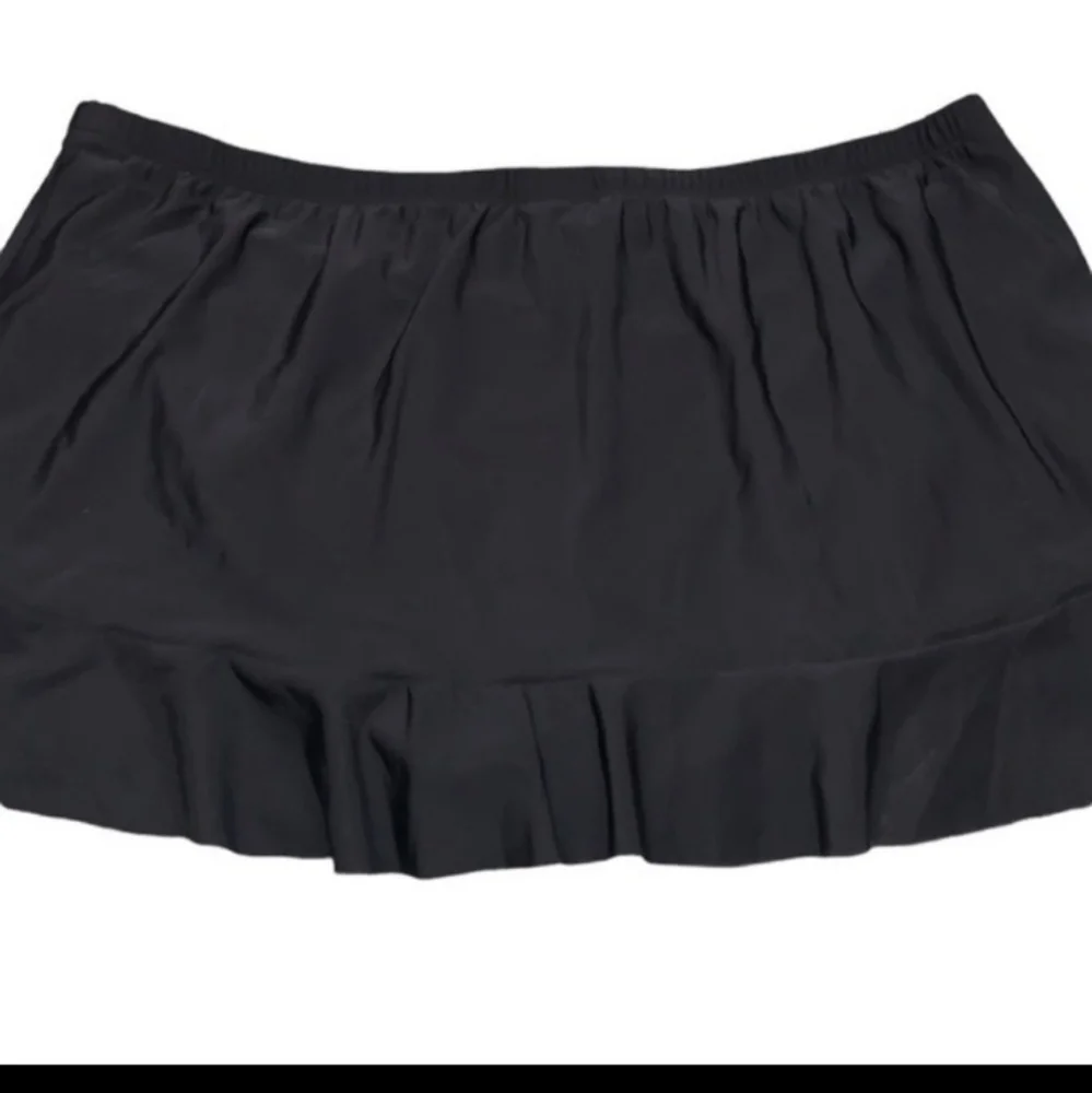 Nwt Women's Ruffle Swim Skirt - Aqua Green® Black Size: XL (16-18) 080